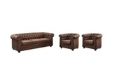 Couchgarnitur 3+1+1 - Microfaser - Vintage-Look - CHESTERFIELD Couchgarnitur 3+1+1 - Microfaser - Vintage-Look - CHESTERFIELD