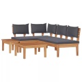 VidaXL - Garten-sofa massivholz teak, One Size, Braun