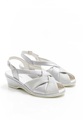 Ledersandalen, Standardmodell. Damen Silber 37