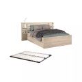 Bett mit Stauraum + Lattenrost - 140 x 190 cm - Holzfarben - TENALIA Bett mit Stauraum + Lattenrost - 140 x 190 cm - Holzfarben - TENALIA