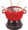 STAUB, Fondue Set kirschrot m. 2 Griffen, rund. 20 cm