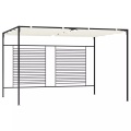 vidaXL Pavillon mit Ausziehbarem Dach 3x4x2,3 m Cremeweiß 180 g/m²