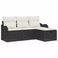VidaXL - Garten-sofa poly-rattan, One Size, Schwarz