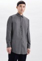 Business Hemd Regular Fit Extra Langer Arm Uni Herren Taubengrau 44