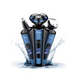 Trimmer 3-in-1-multifunktionswasserdichter Elektrorasierer Unisex Blau