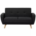 Beliani 2-Sitzer Sofa Polsterbezug schwarz verstellbar FLORLI