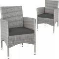 TecTake, 2 Rattanstühle + 4 Sitzbezüge 2 Rattanstühle + 4 Sitzbezüge