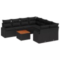 VidaXL - Garten-sofa poly-rattan, One Size, Schwarz