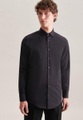 Business Hemd Slim Fit Extra Langer Arm Uni Herren Schwarz 37