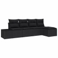 VidaXL - Garten-sofa poly-rattan, One Size, Schwarz