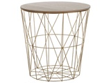 Beliani Beistelltisch Gold/heller Holzfarbton LANARK