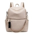 Only-bags.store - Rucksack Klein 2 in 1 Rucksacktasche Leder PU Umhängetasche Schulrucksack Wasserdichter Lederrucksack Diebstahlsicherer Tagesrucksack für unterwegs, Damen, Beige, One Size