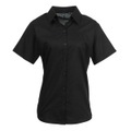 Oxfordbluse Bluse Arbeitshemd, Kurzärmlig Damen Schwarz 50