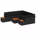 VidaXL - Garten-sofa-set poly-rattan, One Size, Schwarz