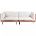 Beliani - 3 Sitzer Sofa aus Kunstleder Modern VORGOD, One Size, Schneeweiss