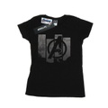 Avengers Endgame Panel Logo Baumwolle Tshirt Damen Schwarz S