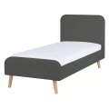 Bett mit Lattenrost aus Polyester Retro RENNES Bett mit Lattenrost aus Polyester Retro RENNES
