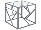 Beliani Beistelltisch Glas silber ORLAND