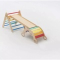 Montessori - Leiter + doppelseitiges Brett Schaukel-Set ® aus Holz Farbe hell, One Size, Multicolor
