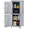 Northio - Gartenschrank Holz, Geräteschuppen wetterfest Geräteschrank, 60x60x160cm, Gerätehaus mit Doppeltür, Ablagen, Abschließbar Werkzeugschrank Gartenschuppen für Garten, Terrasse, Hellgrau |, 158 x 63 cm