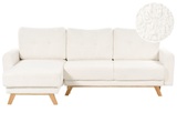 Beliani, Ecksofa Aus Bouclé Skandinavisch Siro Unisex Weiss Bedruckt ONE SIZE