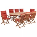 Beliani - Gartentisch Set aus Akazienholz Rustikal MAUI II, One Size, Light Beige