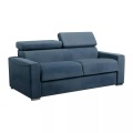 LINEA SOFA - Schlafsofa 3-Sitzer - Liegefläche: 140 cm - Matratzenhöhe: 22 cm mit Memory Schaum - Stoff - Blau - VIZIR, One Size