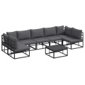 VidaXL - Garten-sofa aluminium, One Size, Schwarz