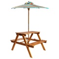 Kinder-Picknicktisch Sonnenschirm 79x90x60cm Massivholz Akazie