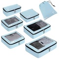 Koffer-organisator, Packwürfel, 7-teiliges Koffer-organisator-set, Packwürfel, Pet Recycled Packsäcke Für Koffer, Koffer-organisator Für Rucksack, Schuhsack, Kleidersäcke Für Koffer Unisex Blau ONE SIZE