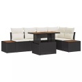 VidaXL - Garten-sofa-set poly-rattan, One Size, Schwarz
