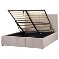 Beliani - Bett mit Stauraum aus Stoff CASTELNAVET, 160X200CM, Taupe
