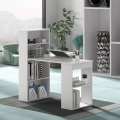Northix - Schreibtisch mit Bücherregal Computertisch mit 6 Regalen PC-Tisch mit Regal Bürotisch Weiß, One Size