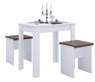 MID.YOU Tischgruppe in holzwerkstoff weiss , Esal L , 50x75 cm , melaminharzbeschichtet,Nachbildung , 000657017601