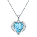 Rafaela Donata, Kette Mit Anhänger Sterling Silber Verziert Mit Kristallen Von Swarovski® Aquamarin Weiß Damen Silber 45cm