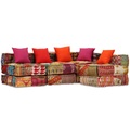 Diverse Hardware, 4-Sitzer Modulares Schlafsofa Stoff Patchwork