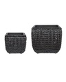 Set Mit 2 Blumentöpfen Aus Pe Rattan Rustikal Berberis Unisex Charcoal Black ONE SIZE