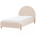 Bett mit Lattenrost aus Samtstoff Retro ANET Bett mit Lattenrost aus Samtstoff Retro ANET