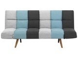 Beliani Schlafsofa Polsterbezug grau/blau Patchwork INGARO