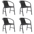 vidaXL, vidaXL Gartenstühle 4 Stk. Rattan-Optik Kunststoff und Stahl 110 kg