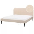 Bett mit Lattenrost aus Bouclé Skandinavisch FLAYAT Bett mit Lattenrost aus Bouclé Skandinavisch FLAYAT