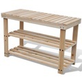 2-in-1 Holz Schuhregal Schuhablage mit Bank