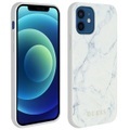 Guess - iPhone 12 Mini Hardcase Hülle Marble (GUHCP12SPCUMAWH) - Weiss