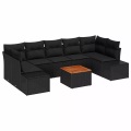 VidaXL - Garten-sofa poly-rattan, One Size, Schwarz