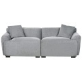 Beliani - 3 Sitzer Sofa aus Stoff Modern KORIO, One Size, Taubengrau