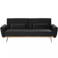 Beliani 3-Sitzer Sofa Samtstoff schwarz EINA