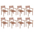 vidaXL Stapelbare Gartenstühle 8 Stk. Massivholz Teak