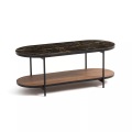 LA REDOUTE INTERIEURS, Couchtisch Gil mit Glasplatte in Marmor-Optik Couchtisch Gil mit Glasplatte in Marmor-Optik