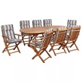 Beliani - Gartentisch Set aus Akazienholz Rustikal MAUI II, One Size, Nachtblau