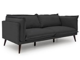 Vente-unique, Sofa 3-Sitzer - Stoff - Schwarz - OCTAVIE Sofa 3-Sitzer - Stoff - Schwarz - OCTAVIE